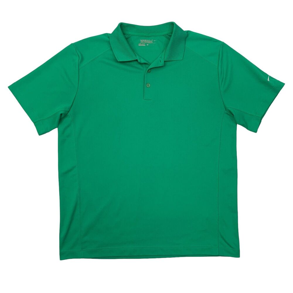 Nike Polo Shirt Mens Large Fern Golf Tour Performance Dri Fit Short Sleeve Golf